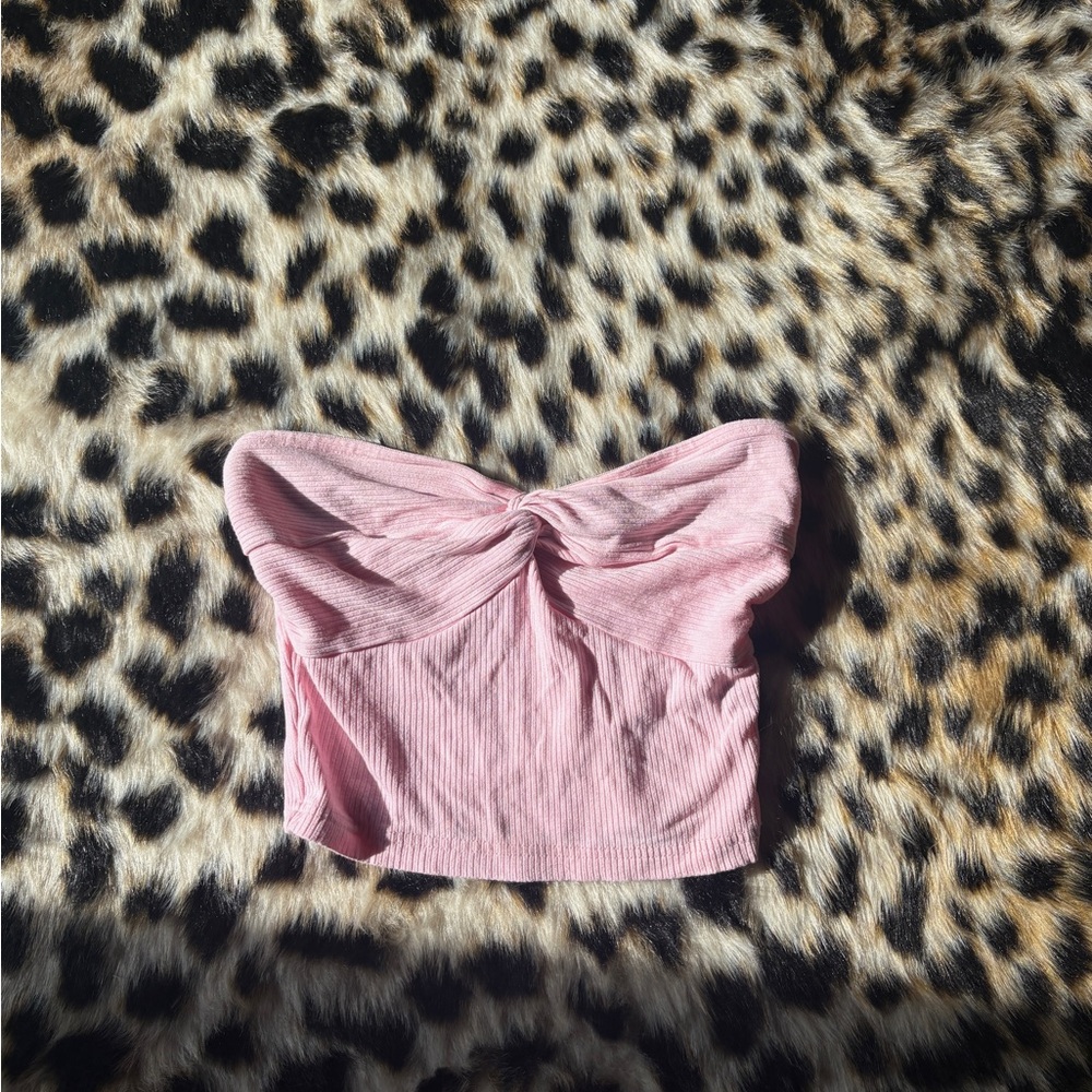 SHEIN Pink Twist Front Crop Top